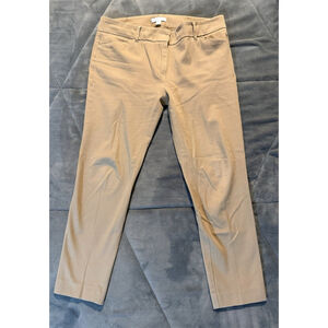 New York Company Khaki Stretch Pants Straight Leg Flat Front Women’s Size 8